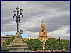 Murcia City Centre South part - Cathedral seen from Puente de los Peligros bridge.